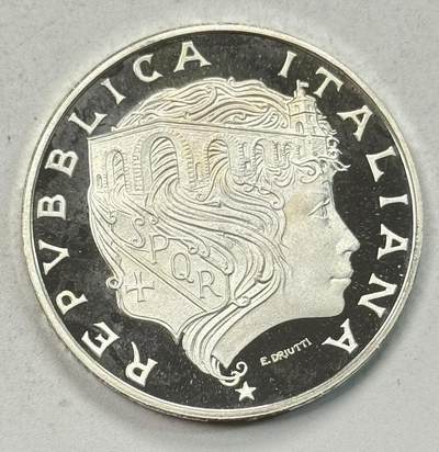 S&S Numismatic世界钱币-拍卖 第126期  获奖币*意大利1991年 罗马米尔维奥桥2100周年 500里拉精制纪念银币 15克835银  品相如图，裸币