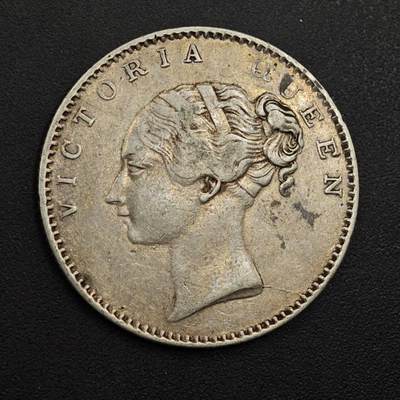 【淘币小摊】实时拍第八百九十六拍   银币套币场    每周一统一发货 印度1840年维多利亚半卢比银币单辫