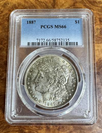 得物收藏 Chase Auction 第37期 - - 外钞、银元、民国钞和人民币混合场！ 持续更新！ 1887年美国摩根1元银币，大头妹，PCGS MS 66！