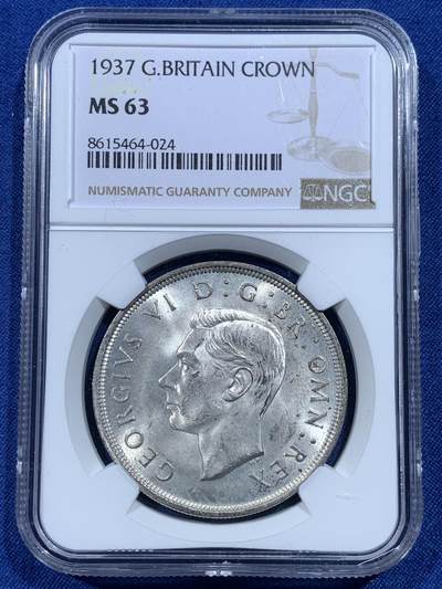 《竞宝斋》第482场 周日，周一 2场连拍 （全场包邮）20级店铺 欢迎送拍 - NGC MS63 英国1937年乔治六世登基1克朗银币
