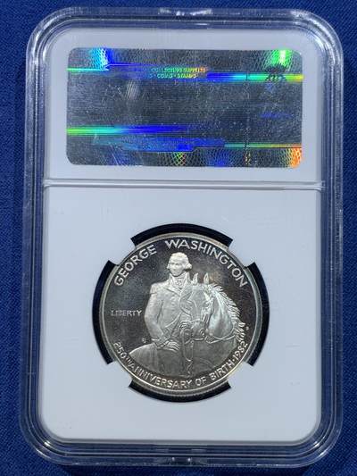 《竞宝斋》第482场 周日，周一 2场连拍 （全场包邮）20级店铺 欢迎送拍 - 美国1982年乔治·华盛顿诞辰250周年纪念半元精制银币