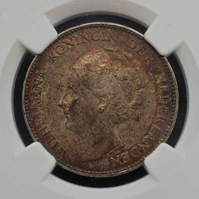 【淘币小摊】实时拍第八百九十六拍   银币套币场    每周一统一发货 荷兰1929年1盾银币 NGC AU53