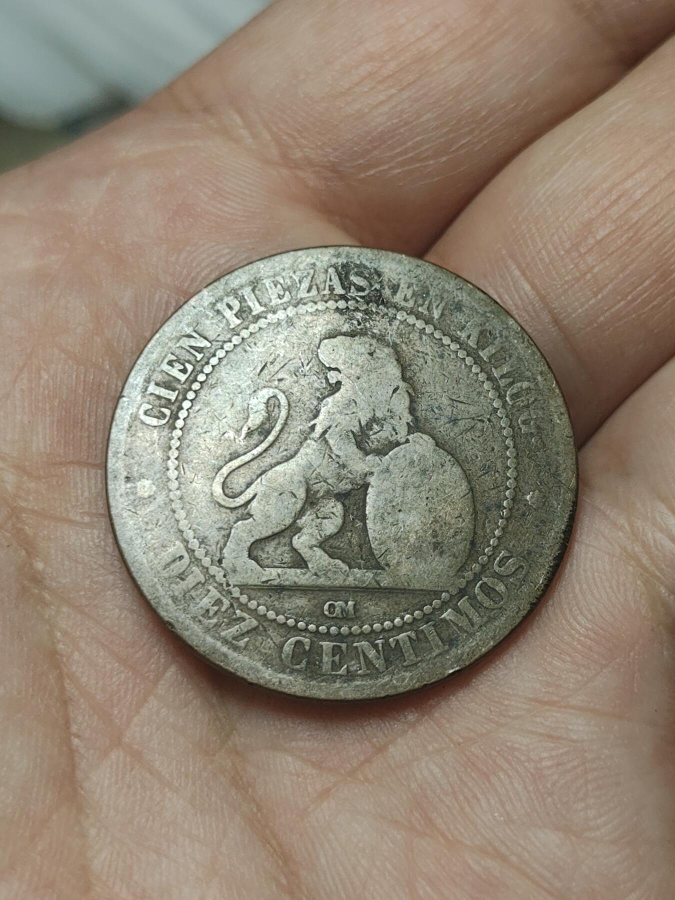 2026年第四十五场(总第二百一十四场）外国好品散币场(免佣金) 西班牙1870单年份10分(临时政府时期，OM八角星标，巴塞罗那造)