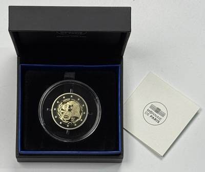 S&S Numismatic世界钱币-拍卖 第126期  法国2021年 联合国儿童基金会75周年 2欧元双色纪念币 精制 盒证齐全