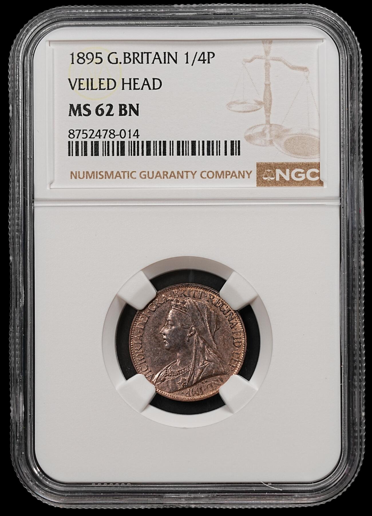 修遠堂世界钱币第112期 NGC MS62BN 1895年英国1法新铜币