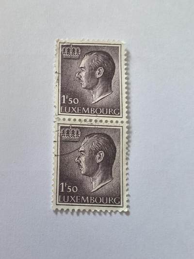 杂票 卢森堡邮票 大公像2枚旧连