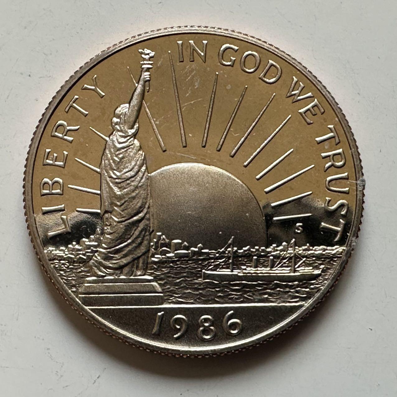 🌹外币初藏🌹🐯2026年第44场   每周二四六晚8️⃣点  世界硬币 美国 1986年 自由女神百年 1/2美元纪念币 精制币