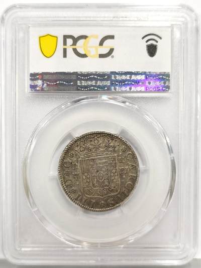博洋堂“生趣盎然”4月精品专场暨第169期（全场包邮） PCGS AU55 西班牙马德里厂1771年卡洛斯三世2里亚尔银币，罕见品种，名家旧藏，唯一冠军分！