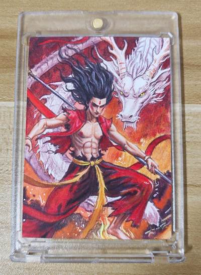 第二场手绘、卡牌、周边专场 零佣长期收拍 - 【手绘卡】奇一工作室  战斗哪吒 炫酷特效 知名画师黑龙