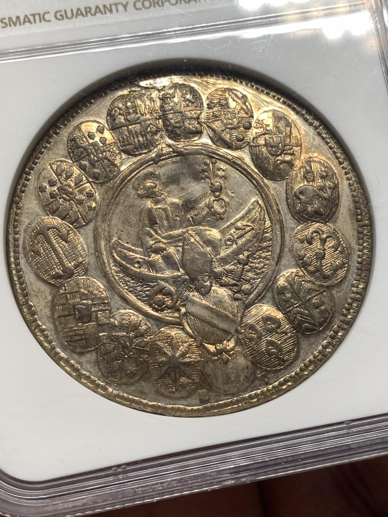 《竞宝斋》第482场 周日，周一 2场连拍 （全场包邮）20级店铺 欢迎送拍 NGC AUD 德国 1787BK 雷根斯堡主教区 缺位泰勒大银币 细节见图