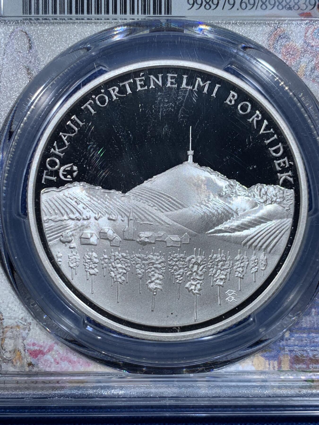 《竞宝斋》第482场 周日，周一 2场连拍 （全场包邮）20级店铺 欢迎送拍 PCGS PR69DCAM 匈牙利2008年5000福林银币，托卡伊历史葡萄酒产区主题，葡萄园风光精制币，顶级分数，镜面深浮雕，状态一流，欧洲酒文化收藏精品