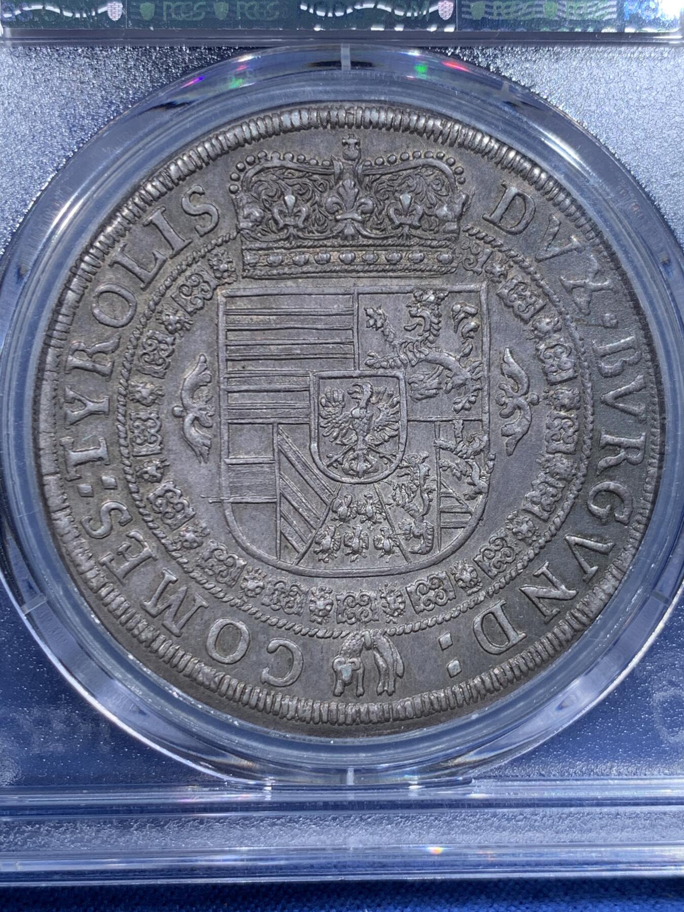 《竞宝斋》第482场 周日，周一 2场连拍 （全场包邮）20级店铺 欢迎送拍 PCGS MS63 神圣罗马 1632蒂罗尔大公利奧波德五世戎装像泰勒 TYROLIS 少见版本 难得全深打 深五彩收藏级 联合泰勒已经起飞 神罗是个不错的选择