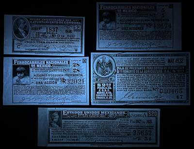 小福收藏拍卖第205期 裸钞场 本期有多张豹子号靓号  大量民国钞 百慕大样钞洋葱冠全套  阿富汗首年份查希尔国王和独立纪念碑 仅发行1000枚亚克力砖封蒙古20000图格里克帝国800周年纪念钞 卢旺达 东加勒比 斯里兰卡等多国精美纸币 墨西哥 1930年代 债券 （2张无47）1组5张 unc-和aunc