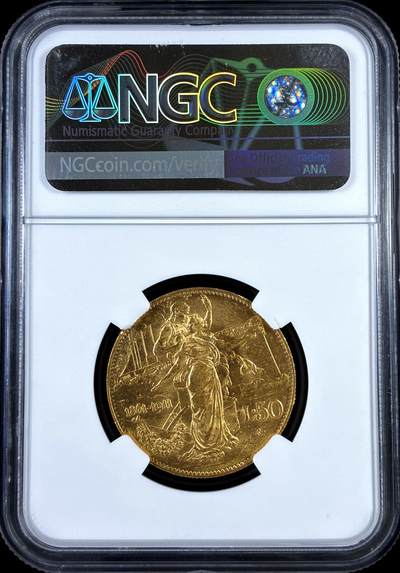 【雨安】【直播拍卖】【评级币章-132期】 2026-04-25 周六 19:30 (金价1050, 银价18.60)  [评级金铂] Italy [金币] 意大利 50里拉 1911年 埃马努埃莱三世 意大利王国建国50周年  NGC-MS61