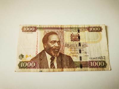 零零发流通品外国纸币拍卖 无佣金 肯尼亚1000