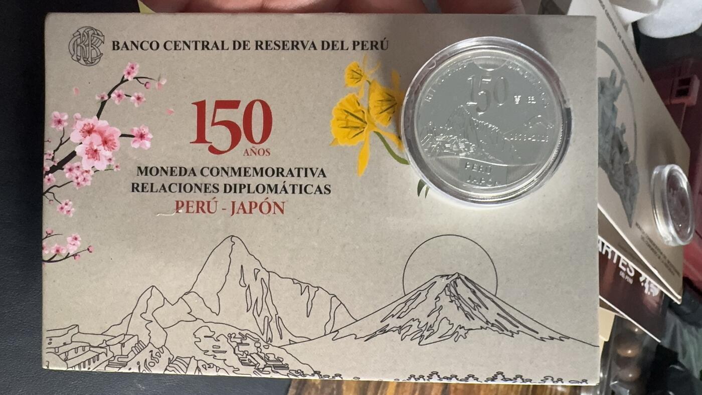 ❤️【币观天下】❤️ 第349期钱币拍卖场- 2026.4.24周五晚上6点半场 长期征集拍品  秘鲁2023年秘鲁与日本建交150周年纪念银币，33克大银币，含银量0.925含纯银31.1克