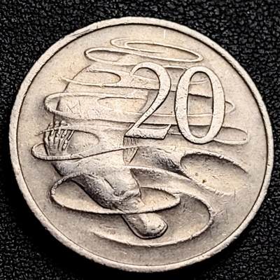 泉币菌-第230场-拍品多 请提前出价 1975年英属澳大利亚20分 伊丽莎白女王  鸭嘴兽  28.5mm