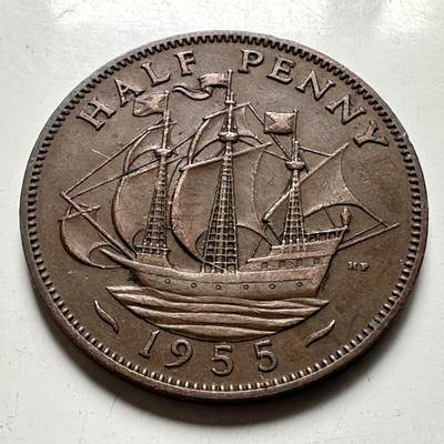 🌹外币初藏🌹🐯2026年第45场   每周二四六晚8️⃣点  世界硬币 英国1955年半便士