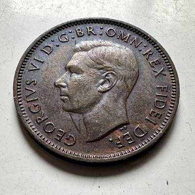 🌹外币初藏🌹🐯2026年第45场   每周二四六晚8️⃣点  世界硬币 英国 1952年 乔治六世 一法新铜币