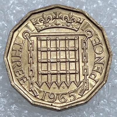 第一海外回流一元起拍收藏 散集专场  第311期 英国1965年3便士黄铜币 原光品