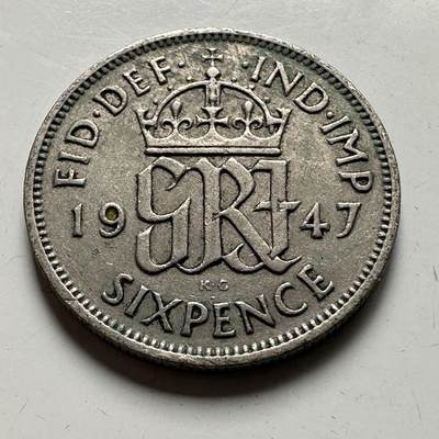 🌹外币初藏🌹🐯2026年第45场   每周二四六晚8️⃣点  世界硬币 英国1947年 6便士
