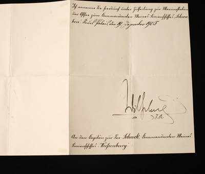 戎马世界章牌大赏第116期 - 威廉二世亲签战列舰舰长任命书  任命 魏森堡号战列舰舰长 威廉沙克 担任 施瓦本号战列舰 舰长  德海战列舰舰长任命文件，极其少见，非常稀有