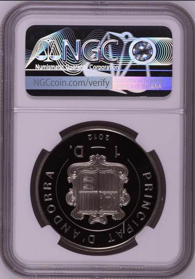 S&S Numismatic世界钱币-拍卖 第126期  安道尔2012年 安道尔的鸟类-西方松鸡 1第纳尔精制彩色炫彩纪念币 NGC PF69UC