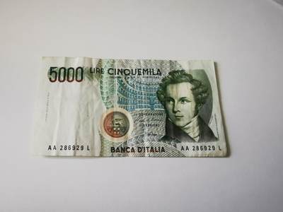 零零发流通品外国纸币拍卖 无佣金 意大利5000