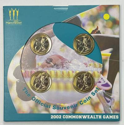 S&S Numismatic世界钱币-拍卖 第126期  英国2002年 曼彻斯特英联邦运动会 2英镑双色纪念币 4枚全套 官方卡币