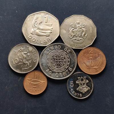 【全场包邮】纯粹捡漏拍522场 所罗门群岛1988-1997年低冠女王7枚套币