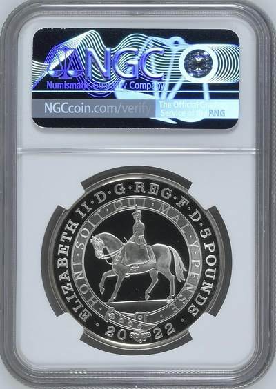 S&S Numismatic世界钱币-拍卖 第126期  英国2022年 伊丽莎白二世女王登基70周年 5英镑精制纪念银币 盒证齐全 28.28克925银 NGC PF70UC冠军分 