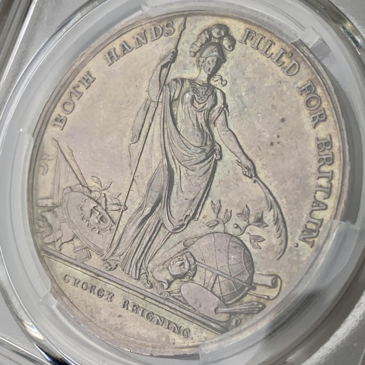 掌中浮雕-藏着的欧洲第059场 PCGS MS61 : 1736年英国乔治二世时期北美殖民地银章，39mm，Eimer-537