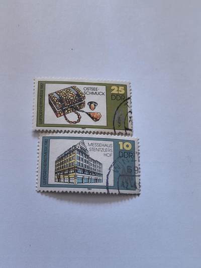 杂票 - 东德邮票莱比锡博览会2全旧