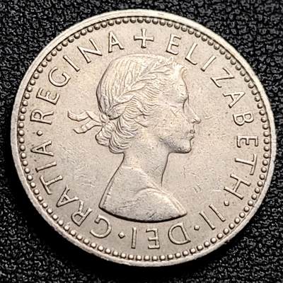 泉币菌-第230场-拍品多 请提前出价 英国1962年1先令铜镍币 三师纹章 伊丽莎白二世女王 英格兰版 23.5mm 