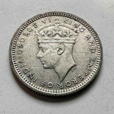 🌹外币初藏🌹🐯2026年第45场   每周二四六晚8️⃣点  世界硬币 英属马来亚 1945年 乔治六世 5分银币 1.36克-16毫米-50%银
