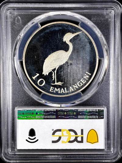 【雨安】【直播拍卖】【评级币章-132期】 2026-04-25 周六 19:30 (金价1050, 银价18.60)  [评级现代] Swaziland 斯威士兰 10Em 1975年 索布扎二世 PCGS-PR66DCAM 精制币