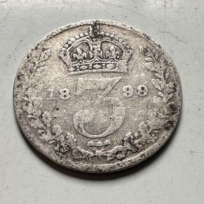 🌹外币初藏🌹🐯2026年第45场   每周二四六晚8️⃣点  世界硬币 英国 1899年 维多利亚 3便士银币 b