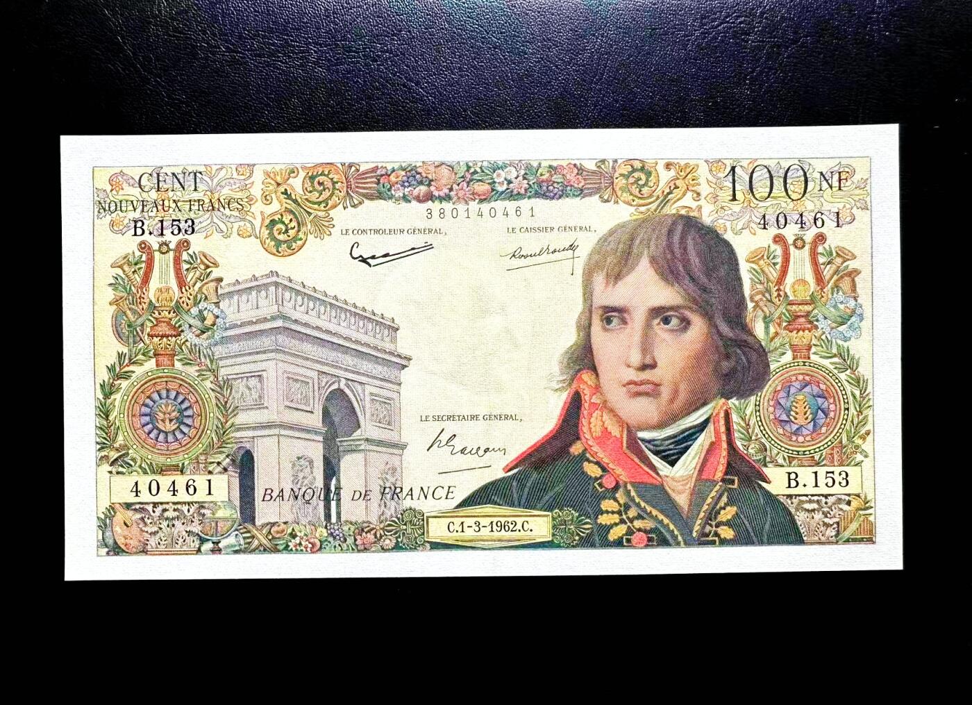 【Blue Auction】世界纸币精拍第812期——18级TOP拍卖/信誉/品质/专业/高效💫 法国 1962年100新法郎 拿破仑 AU+