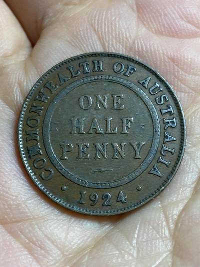 2026年第四十七场(总第二百一十六场）外国好品散币场(免佣金) 少见年份–澳大利亚🇦🇺1924年半便士(乔治五世时期，m版墨尔本造，发行量少)