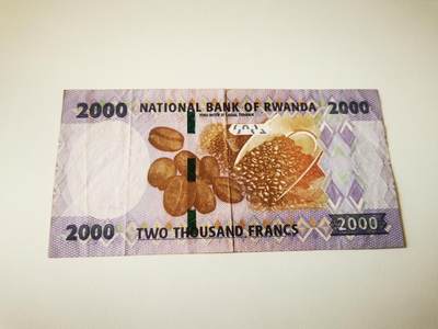 零零发流通品外国纸币拍卖 无佣金 卢旺达2000