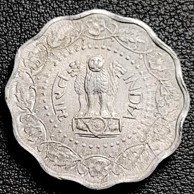 泉币菌-第230场-拍品多 请提前出价 印度1972年 10派沙铝币 26mm 阿育王狮子座