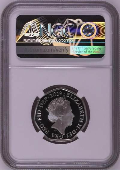 S&S Numismatic世界钱币-拍卖 第126期  英国2019年 福尔摩斯-阿瑟·柯南·道尔爵士诞辰160周年 50便士精制纪念银币 盒证齐全 NGC PF69UC