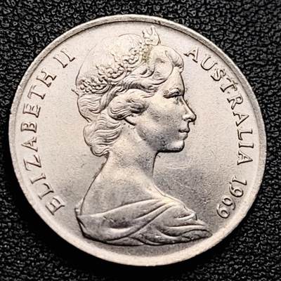 泉币菌-第230场-拍品多 请提前出价 原光极美 英属 澳大利亚1969年10分铜镍币 琴鸟 伊丽莎白二世女王  铜镍币 23.6mm
