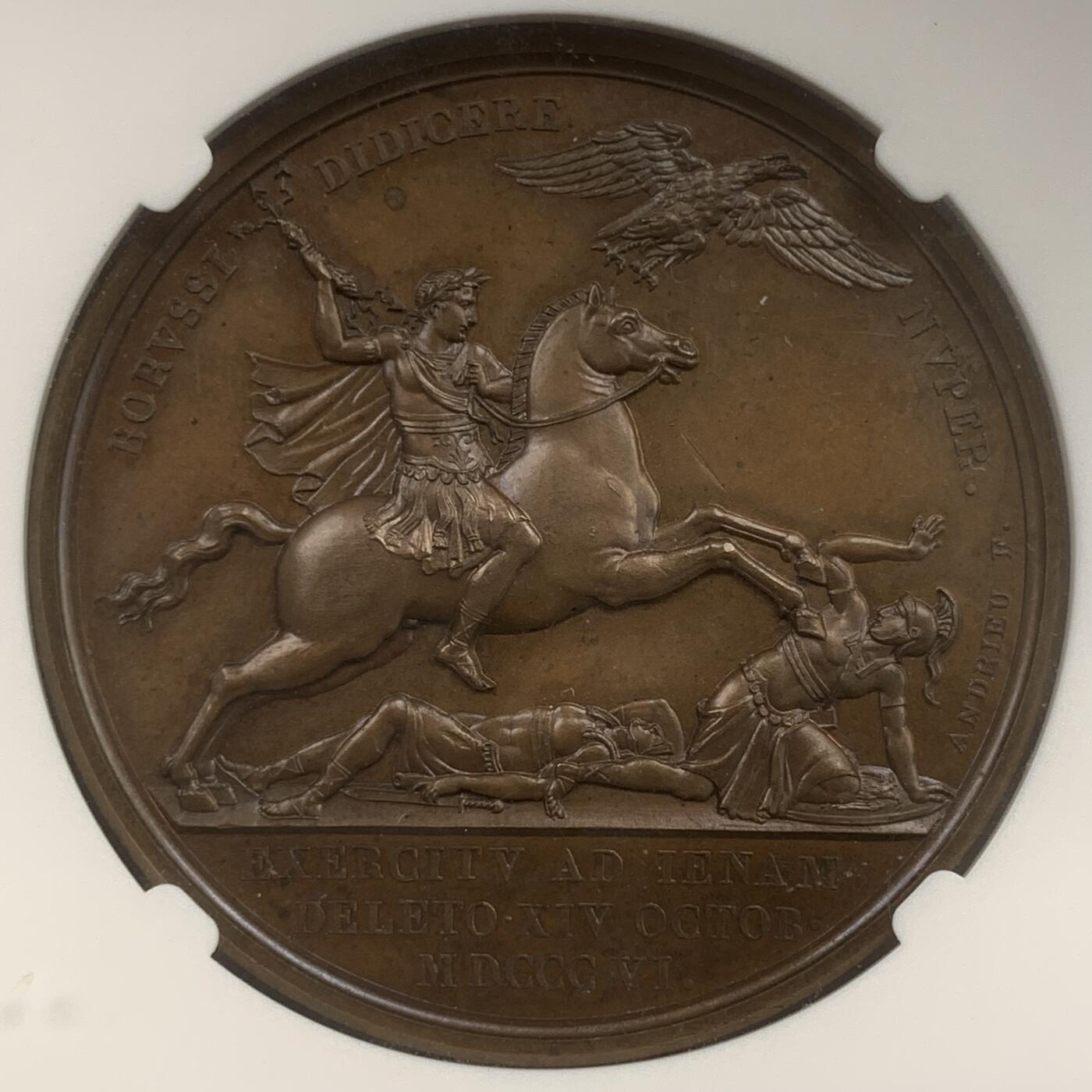 掌中浮雕-藏着的欧洲第059场 NGC MS64 : 1806年法国拿破仑一世耶拿战役铜章，40mm