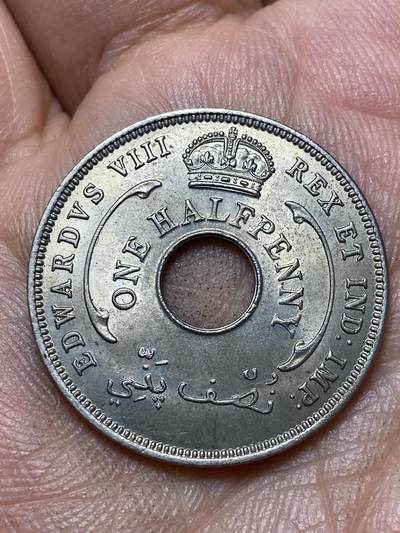 2026年第四十七场(总第二百一十六场）外国好品散币场(免佣金) 少见原光好品–英属西非1936年1/2便士(爱德华八世时期，无标版)