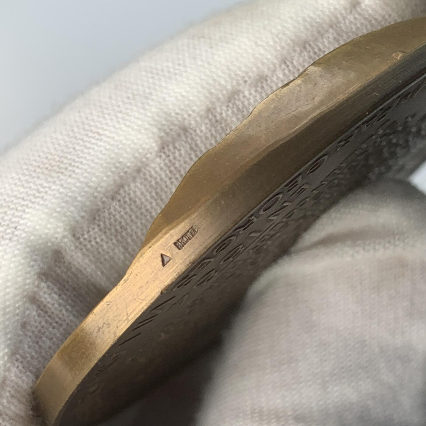 掌中浮雕-藏着的欧洲第059场 法国巴黎市政府新闻工会50周年高浮雕铜章，63mm，123g