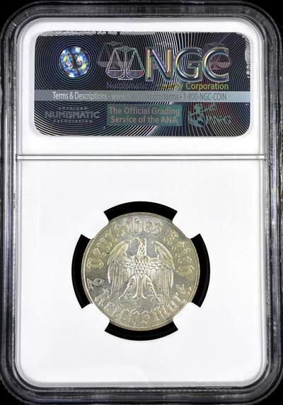 【雨安】【直播拍卖】【评级币章-132期】 2026-04-25 周六 19:30 (金价1050, 银价18.60)  [评级德国] Germany 德国 第三帝国 2马克 马丁路德 1933年D  NGC-MS64