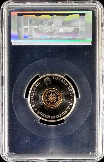 【雨安】【直播拍卖】【评级币章-132期】 2026-04-25 周六 19:30 (金价1050, 银价18.60)  [评级现代] Tuvalu 图瓦卢 2元 2017年 指南针 PCGS-PR69 精制币 2盎司银币 指南针真实可用, 非常有意思 曾550美金拍卖成交