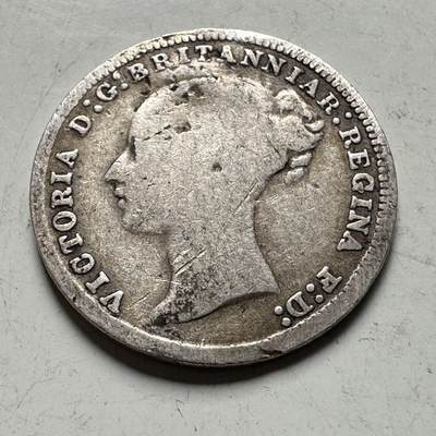 🌹外币初藏🌹🐯2026年第45场   每周二四六晚8️⃣点  世界硬币 英国 1876年 维多利亚 3便士银币 1.41克-16毫米-92.5%银