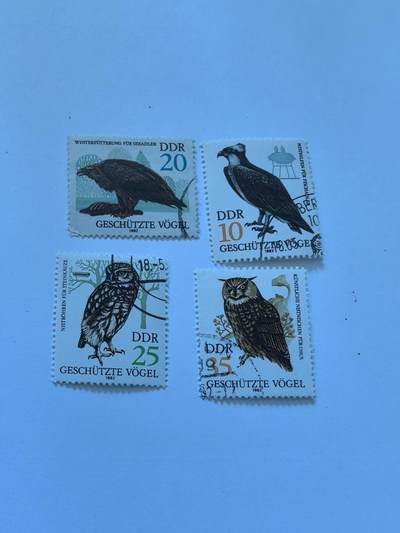 杂票 东德邮票 猛禽4枚旧